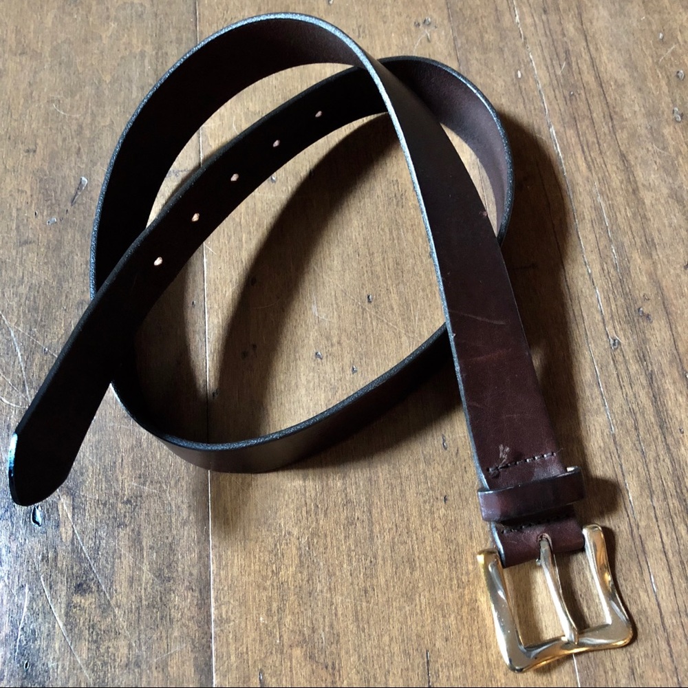 GAP 100% Brass & Leather Belt Medium EUC